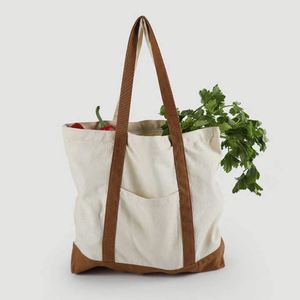 Sac fourre-tout en coton biologique recyclé personnalisé de haute qualité, sac fourre-tout en toile avec logo imprimé sur mesure - Product Image 4