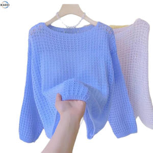 2025 nuovo maglione a scialle sottile da donna a manica lunga dolce dolce rosa lavorato a <span class=keywords><strong>maglia</strong></span> da donna - Product Image 1