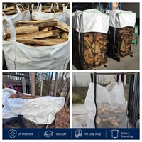 Sacs de grande capacité pour bois de chauffage 1500 kg, sacs de stockage de bois en maille ventilée, sacs Jumbo FIBC, traités anti-UV, réutilisables, résistants, Saco De Lena