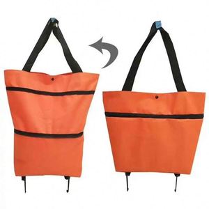 Carrito de Compras Plegable de Nailon con Ruedas, Carrito de Supermercado Plegable al por Mayor - Product Image 2