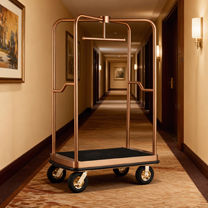 Carrello Portabagagli Moderno per Hotel Personalizzabile a 4 Ruote Multifunzionale per Lobby e Concierge - Product Image 4