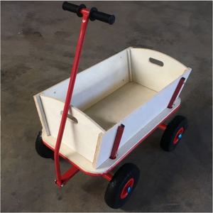 Seau en bois <span class=keywords><strong>4</strong></span> roues plage chariot chariot TC1812 en bois enfants Wagons jardin outil chariot bébé Wagon chariot - Product Image 6