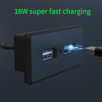 Station de charge murale 2-en-1 avec hub USB intégré et prise secteur USB-C PD 18W pour charge rapide, à fixer sur lit, bureau ou canapé