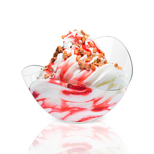 Pratos de Sobremesa de Plástico Descartáveis de Grau Alimentício Transparentes Criativos para Pudim e Mousse - Product Image 2