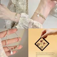 Bracelet en argent 925 avec perles de jade ajustable minimaliste bijou de chance