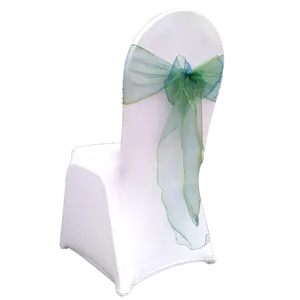 2023畅销定制绿色椅子腰带欧根纱椅子腰带用于婚礼装饰