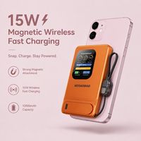 Batterie externe magnétique sans fil ultra-mince 10000 mAh en alliage d'aluminium avec logo personnalisé, charge rapide PD20W, portable avec support – Vente en gros