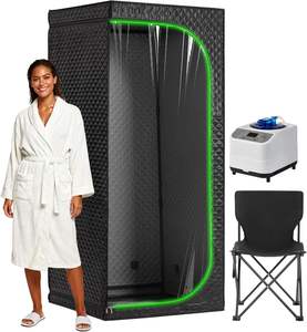 Sauna vapeur portable pleine grandeur pour usage domestique, boîte de spa vapeur personnelle avec chaise pour la détoxification et la perte de poids - Product Image 1