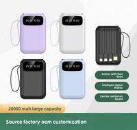 Batterie externe compacte 10000 mAh avec câble intégré, personnalisable avec logo et code QR, vente en gros directe usine