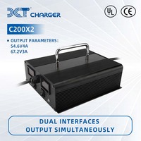 Chargeur de batterie professionnel C200X2 à charge rapide pour drones robots intelligents, conception économe en énergie, double port 54,6V4A