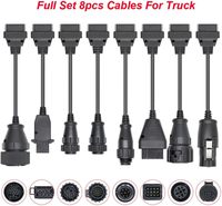 Câble adaptateur de diagnostic pour camions lourds, 8 pièces, pour Volvo Scania MAN DAF, faisceau de câblage de scanner OBD2, J1939 J1708, conforme RoHS