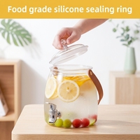 Distributeur de boissons en plastique PET incassable, sans BPA, transparent, avec robinet, poignée renforcée et sangle, pour eau froide