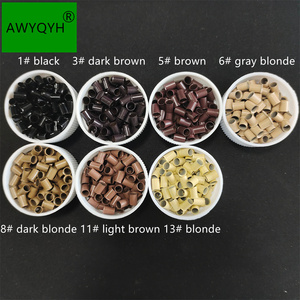 AWYQYH Brand 3.4x3.0x6.0mm Copper Flared Flare Tube Euro Locks Micro Rings Links <strong>Beads</strong> I Tip Hair <strong>Extensions</strong> Commercial Use Made - Product Image 3