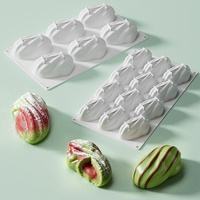 Grensoverschrijdende multi-compartimenten pistache fruitnootvormige geometrische mousse Franse dessert siliconen cake van voedingskwaliteit