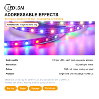 Bande LED adressable WS2812B SL-5050-60WS2812B 60 LED 5V, pixels programmables couleur de rêve pour la décoration de bars, scènes et Noël