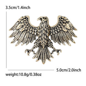 Fábrica Spot Atacado 3PCS Europeu e Americano Personalizado Retro Esmalte Drip Oil <span class=keywords><strong>Eagle</strong></span> Men's Broche - Product Image 3