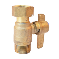 Robinet à boisseau sphérique d'isolement pour compteur d'eau, en laiton, bronze, cuivre, forgé, sans plomb, à passage plein, verrouillable, antivol, anti-fraude, avec filetage mâle