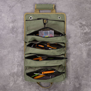 16 Inch Heavy-Duty <strong>Tool</strong> <strong>Roll</strong> with 6 Zippered Pockets, 30KG Capacity Carry Bag for Electrician Carpenter Woodworking Repair <strong>Tools</strong> - Product Image 5