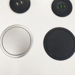 Torre Multipresa a Scomparsa in Lega di Alluminio Argento/Nero con Spina UK, <span class=keywords><strong>2</strong></span> <span class=keywords><strong>USB</strong></span>, per Cucina e Ufficio, con Connessione Dati e Rete - Product Image 5