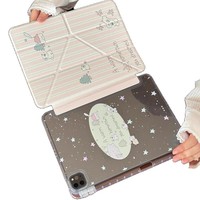 Étui de protection FY Cute Puppy sur le thème anglais pour iPad Pro Y Fold Mini avec fente pour stylo Air7 Stripes 13 FY-9518