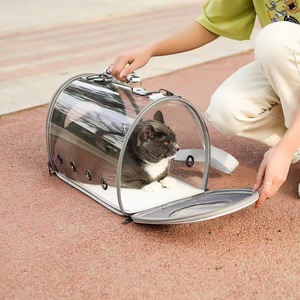 Transparent Pet Carrier <b>Backpack</b> Acrylic Polyester <b>Lightweight</b> Breathable For Cats And Pets Hand Carry Crossbody Use - Product Image 3