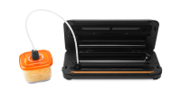 Scelleuse alimentaire sous vide personnalisable OEM, portable, électrique, en acier inoxydable, avec indicateur LED, rangement pour rouleaux de sacs, pour la conservation des aliments domestiques