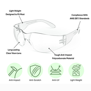 <span class=keywords><strong>Gafas</strong></span> de Seguridad de Protección Ocular PPE al por Mayor, Certificación CE EN166, Antirrayaduras, Antivaho, Anti-UV, Lentes Transparentes, <span class=keywords><strong>Gafas</strong></span> Protectoras para el Trabajo - Product Image 6