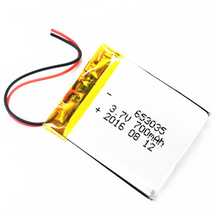 แบตเตอรี่ลิเธียมโพลิเมอร์แบบซอง 3.7V 653035 700mah ได้รับการรับรอง UN38.3/MSDS สำหรับของเล่นเด็ก - Product Image 1