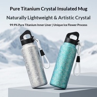Bouteille d'eau isotherme en titane pur avec logo personnalisé, 580 ml, couvercle à ouverture rapide, sans BPA, gourde de sport pour l'extérieur