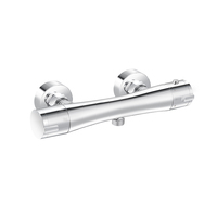 SANIPRO système de douche de robinet thermostatique mural en laiton chromé facile à installer, ensemble de douche à main de salle de bain