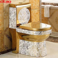 WC de luxe moderne, cuvette électroplaquée à double chasse, forme carrée, structure monobloc, sortie S/P