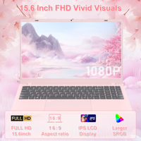 15.6 inç HD pembe dizüstü Intel Celeron N150 işlemci 12GB RAM 128GB Ssd Intel UHD grafik Pc dizüstü notebook