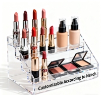 Support de présentation en acrylique écologique pour figurines, cupcakes, maquillage, cosmétiques, organisateur de parfum, montage facile, bords biseautés