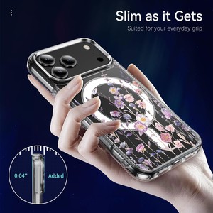 เคสโทรศัพท์ใสพิมพ์ลายดอกไม้ UV คุณภาพสูง Senyork พร้อมแม่เหล็ก สำหรับ iPhone 17 pro max 16 15 14 13 12pro - Product Image 3