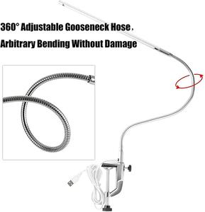 Lampe de bureau à Clip USB LED 8 W pour soins des yeux, col de cygne Flexible, pince pivotante 360 pour la lecture de manucure - Product Image 2