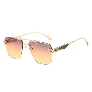 New Trend Rimless Sunglasses Metal UV400 Fashion Sun Glasses For Women And Men
