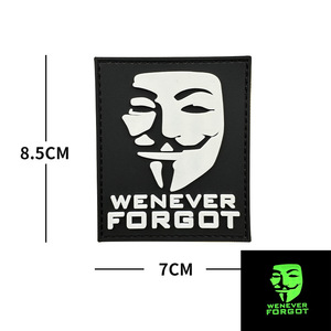 Маска мужской V Вендетта ПВХ силиконовая 3D повязка для морального духа патч забыл для патча настраиваемый размер - Product Image 5