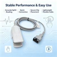 Nouvelle sonde SpO2 originale 512F pour adulte, à clipser sur le doigt, en silicone médical flexible, pour la surveillance de l'oxygène sanguin des patients, certifiée CE