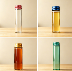 Frasco de Vidrio Transparente de 50 ml con Tapa de Rosca de Aluminio, Botella Cilíndrica Vacía para Salsas, Aceite, Condimentos, Envases para Regalos - Product Image 4