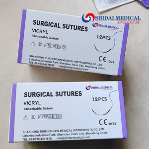 Suturas Quirúrgicas Desechables Estériles al por Mayor, Suturas <span class=keywords><strong>Absorbibles</strong></span> de Poliglactina 910 (PGLA) con Aguja <span class=keywords><strong>para</strong></span> Uso en Cirugía - Product Image 3