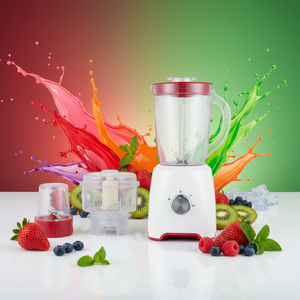 Mini mixeur portable 2-en-1, 4 lames, 2 vitesses, capacité de 1,4 L, ustensiles de cuisine, mixeur à fruits, presse-agrumes, <span class=keywords><strong>hachoir</strong></span> à <span class=keywords><strong>viande</strong></span> - Product Image 2
