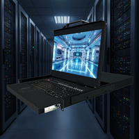 Conmutador KVM LCD Ultra HD 4K 60Hz RJ45 con 4, 8, 16, 32 Puertos Controlables a través de Consola IP para Conectar hasta 8 Computadoras en Existencia