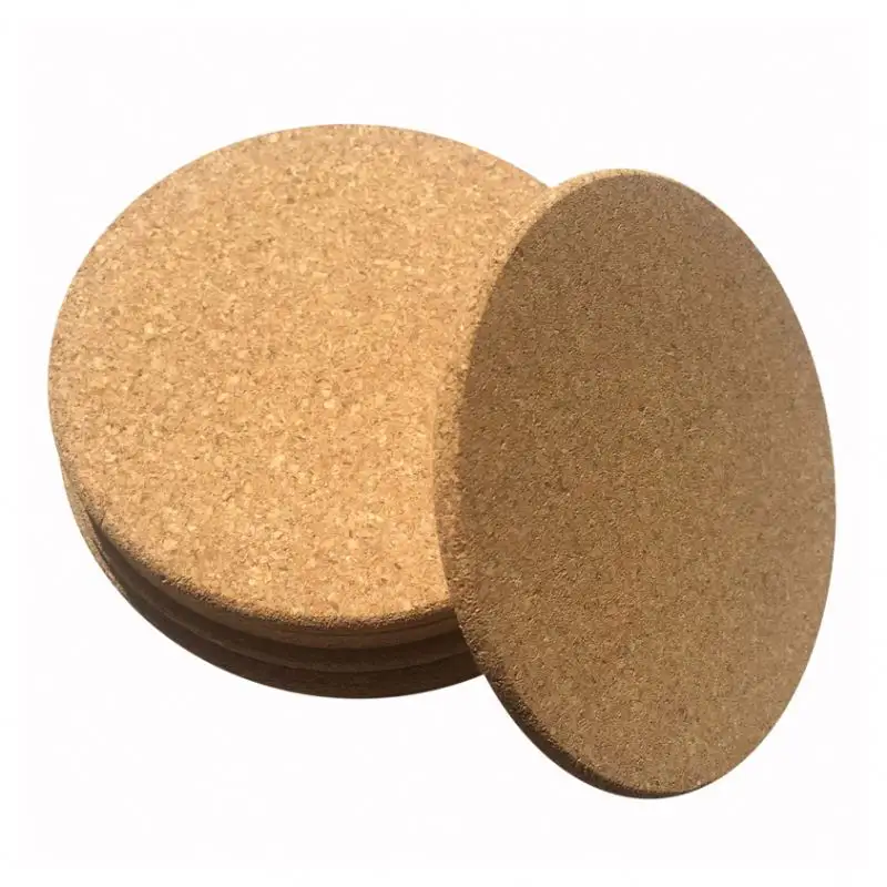 Natural Rodada Coasters Cortiça Com Suporte De Metal Conjunto De 8 Pcs 4 Polegada 1/5 Polegada Grosso Bebidas Fria Copos de Vinho Canecas Copos Cortiça Coaster