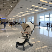 Cadre léger de luxe en alliage d'aluminium pour poussette de bébé grande roue arrière 4 roues compactes sécurité à cinq points facile à plier