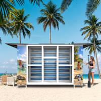 Gabinete Inteligente para Alquiler de Tablas de Paddleboard, Gabinete de Alquiler de Equipos Deportivos, Casillero de Almacenamiento para Playa