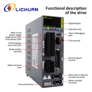 Lichuan STO abz 220V 4.5/5.8/4.6A 2500/3000rpm 2.39/3.2/4.0n. M servo điều khiển động cơ 750/1000/1001W <span class=keywords><strong>AC</strong></span> servo điều khiển động cơ Kit - Product Image 3