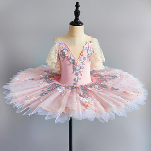 Tutú Profesional de Ballet Tipo Pancake para Niñas, Disfraz de Ballet del Lago de los Cisnes <span class=keywords><strong>Blanco</strong></span>, Falda Tutú de Bailarina para Niñas - Product Image 1