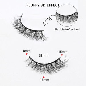 14 paires de faux cils épais et bouclés, effet 3D naturel, cils monobloc, style européen et américain - Product Image 3