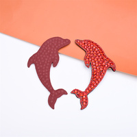 Nouveau produit : Patch à coudre en tissu avec strass et perles, motif dauphin 3D, pour la décoration de chaussures à talons hauts, jeans, poches et chapeaux