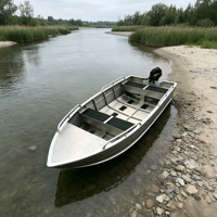 Bateau utilitaire en aluminium soudé résistant à la corrosion de 3,3 m, capacité de charge de 700 kg pour la pêche en eau peu profonde, les travaux aquacoles et les loisirs